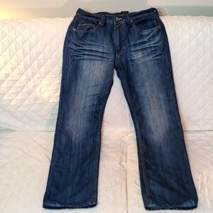 Buffalo David Bitton Men's Dark Blue Wash Boot Cut Jeans,Size 31.